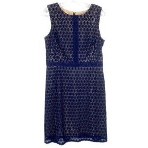Melonie T Navy Blue Crochet Lace Dress
